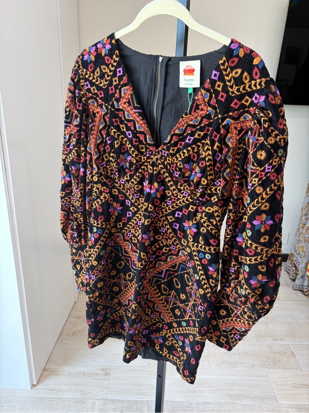 Farm Rio: Embroidered Corduroy
Puff Sleeve Mini Dress - Picture 4 of 15